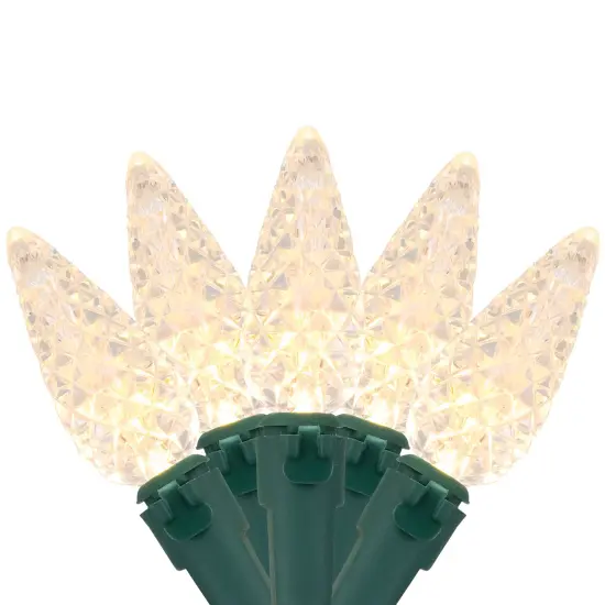 Northlight LED Faceted C6 Christmas Lights - Warm White - 23' Green Wire - 70ct {3}