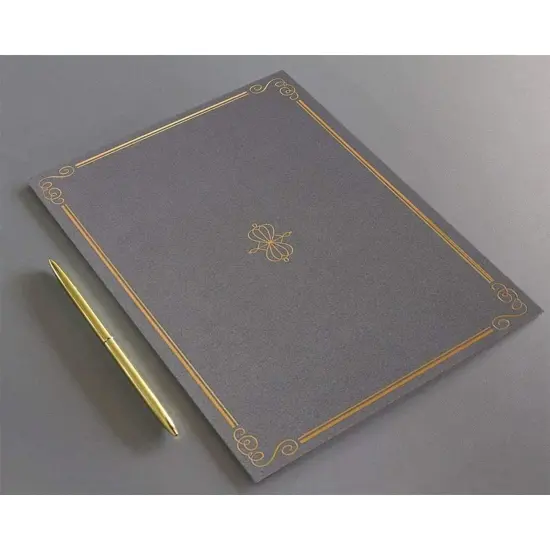 Diploma Cover Holders for Letter-Sized Award Certificate, Gold Border (Grey, 12 Pack) {5}