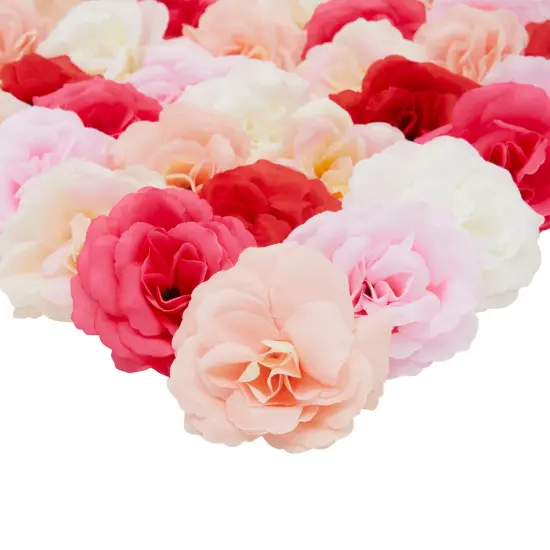 Juvale 60 Pack Silk Artificial Flowers - 6 Colors, 3 Inches, Fake Carnations for Wedding, Bridal Shower & Valentine's Day Decorations, Arts and Crafts {1}