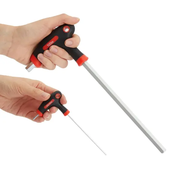 14 Piece T Handle Allen Wrench Set, 7 Imperial and 7 Metric Hex Key Set (Red and Black) {3}