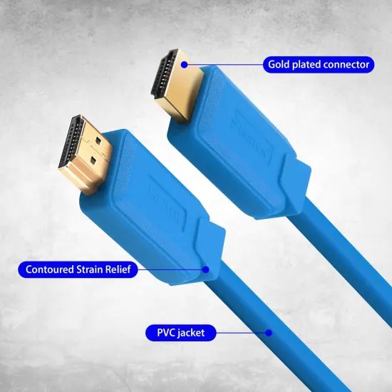 Insten 2 Pack High Speed 8K HDMI Male to Male Cable Cord 6 ft for TV, PC, Desktop Computer, 60Hz, 48Gbps, , Blue {5}
