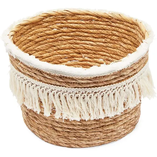 Okuna Outpost Woven Baskets for Storage, Round Basket (2 Sizes, 2 Pack) Brown {5}