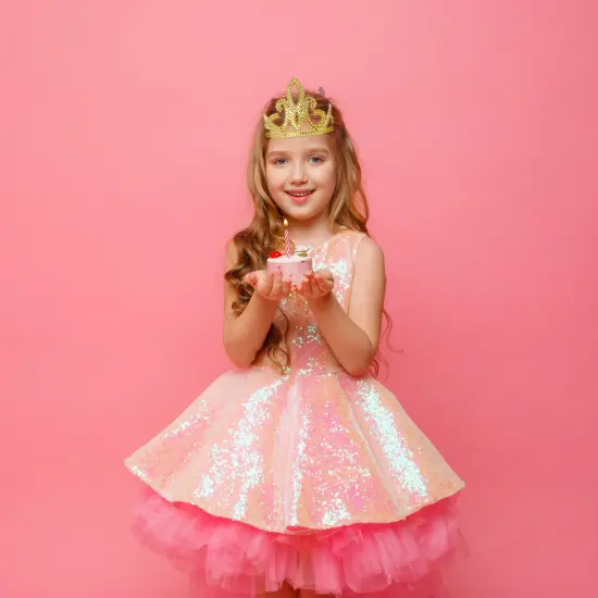 4-Pieces King and Queen Crowns Set for Kids - Gold Crowns and Tiara for Royal Theme Birthday Party Costume Accessories and Photo Booth Props {4}