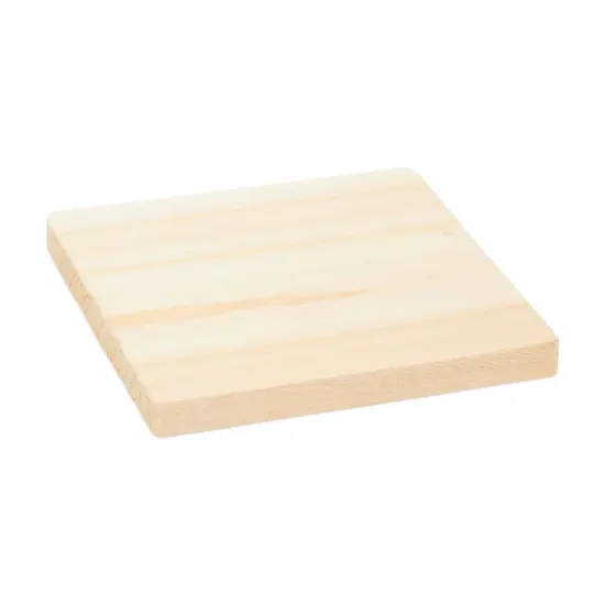 Unfinished Wood Coaster Set with Holder and Foam Dots (10 Pieces) Brown {7}