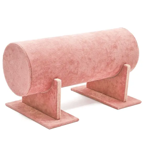 Headband Holder Organizer for Girls and Women, Pink Velvet Display Stand and Storage for Hair Tie Accessories, Bracelets 12.2 x 6.5 x 6.7" {6}