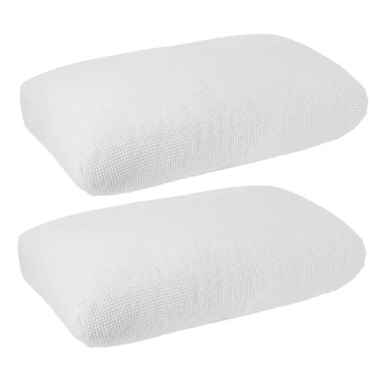 2 Pack Stretch Outdoor Cushion Covers for Patio Furniture and Sofas, Reversible (Medium, White) {1}