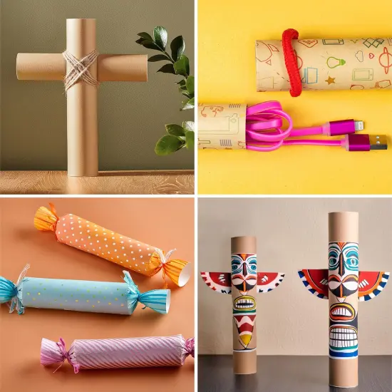 Bright Creations 50 Brown Empty Paper Towel Rolls, 2 Size Cardboard Tubes for Crafts, DIY Art Projects (1.2 x 6 In and 1.7 x 7.5 In) {3}