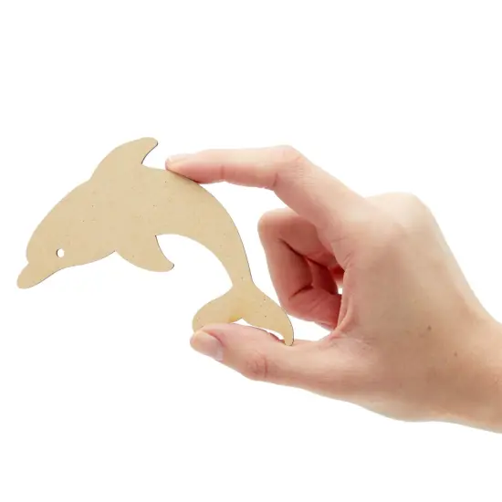 24 Pieces Unfinished Sea Creatures Wood Cutouts for Crafts, Wooden Ocean Animals (Octopus, Shark, Whale, Dolphin) Brown {7}