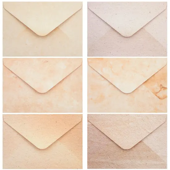 60 Pack Blank Cards and Envelopes 4x6 In - Vintage Style Stationery for Card Making, Party Invitations, Announcements, Scrapbooking (6 Designs) Brown {4}