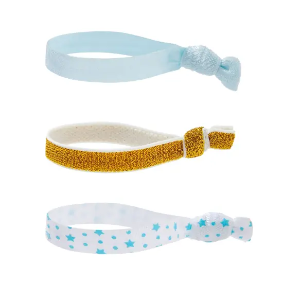 24 Pack Elastic Hair Ponytail Holder for Gender Reveal, Boys Baby Shower Party Favors for Guests (3 Styles) Multicolor {5}