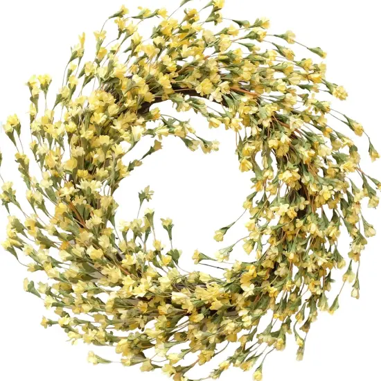 18" Forsythia Wreath &ndash; Rustic Farmhouse Spring & Summer D&eacute;cor Yellow {1}