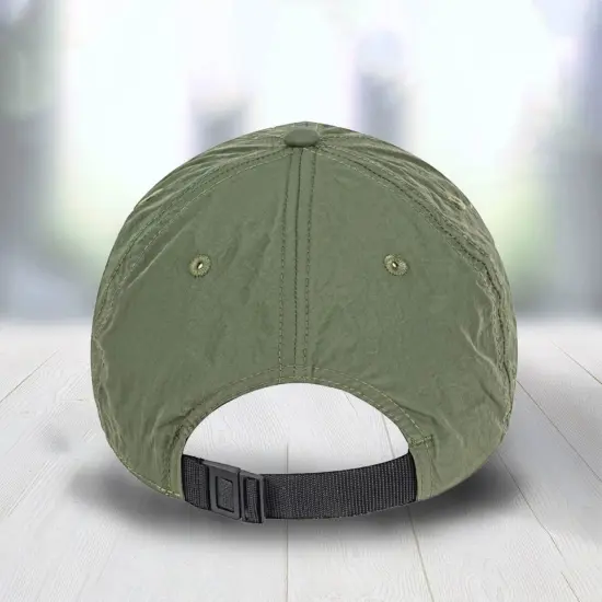 1 Count Lightweight Kipling Cap Six Panel Nylon with Curved Bill and Webbing Strap Dark Grey {7}