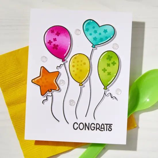 Hero Arts Clear Stamps 4"X6"-Balloons {3}
