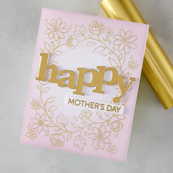 Hero Arts Letterpress & Foil Plate-Floral Border, Lovely {4}