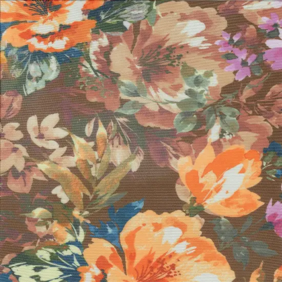 1 Yard Digital Floral Mesh Knit Fabric, 54&Prime; Wide Polyester Spandex Blend BLACK {4}