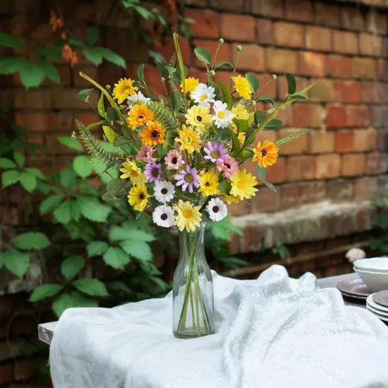 6 Stems Faux Decorative Floral with Sunflower {2}