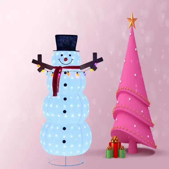 60 Inch Plush Lantern Snowman, Holiday Decoration for Christmas, Indoor Outdoor Display {3}