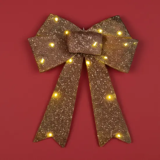 3 Pieces Pre Lit Xmas Bows Battery Operated Holiday Home Decor {3}