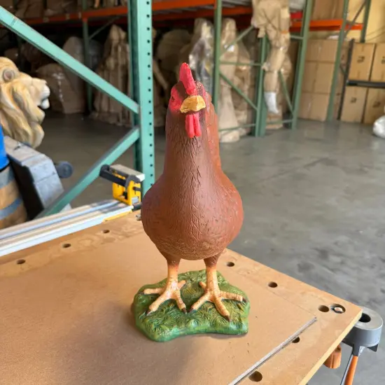 Red Chicken Life Size Statue {4}