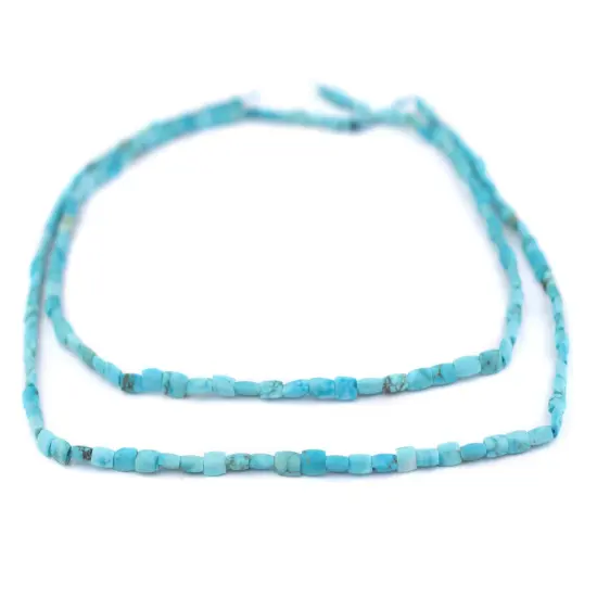 The Bead Chest Faceted Turquoise Stone Beads 4x3mm Afghanistan Blue Gemstone 16 Inch Strand {3}