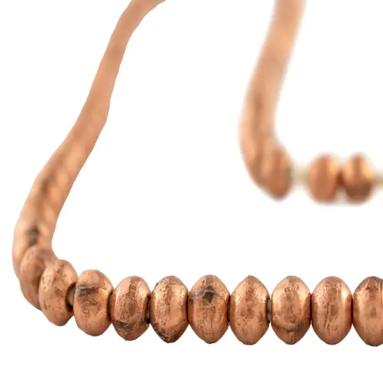 The Bead Chest 6mm Round Copper Beads - Full Strand of African Metal Spacer Beads {1}