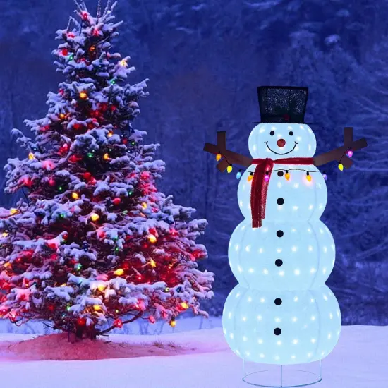 60 Inch Plush Lantern Snowman, Festive Christmas Decoration, Indoor Outdoor Display {1}