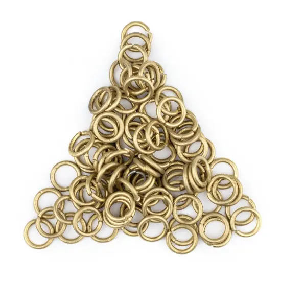The Bead Chest Brass 8mm Round Open Jump Rings, Pack of 100 {1}