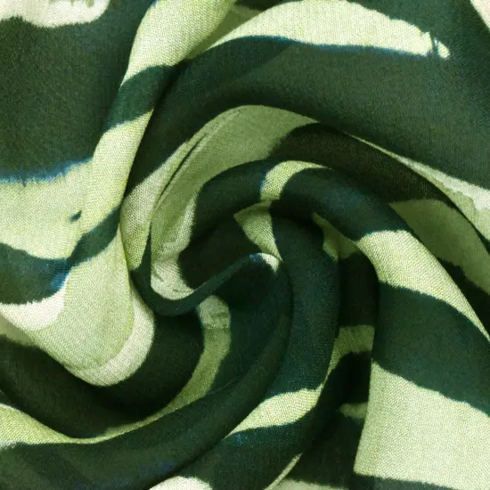 Ink Green-Multi Famous Designer Zebra Printed Viscose Chiffon Fabric By the Yard {1}