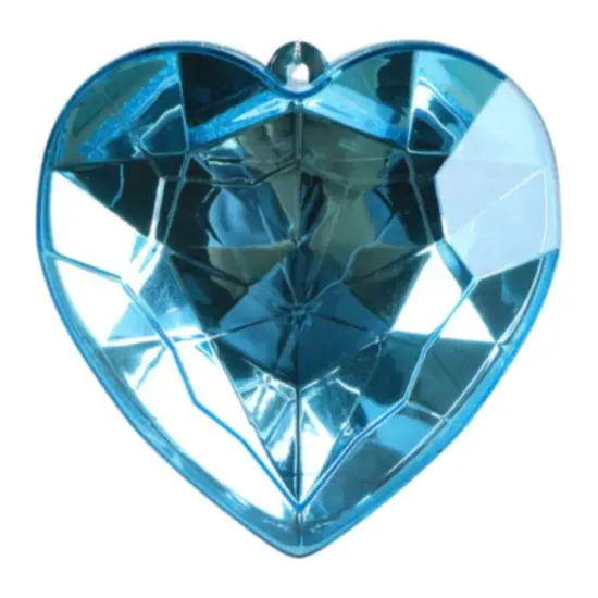 6" Acrylic Heart Jewel Ornament: Light Blue {1}