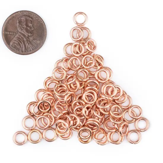 The Bead Chest Copper 6mm Round Open Jump Rings, Pack of 100 {2}