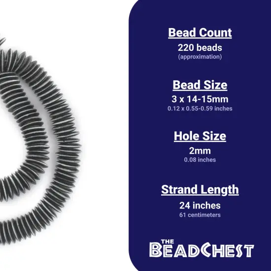 The Bead Chest Black Himalayan Bone Saucer Beads (14mm) {4}