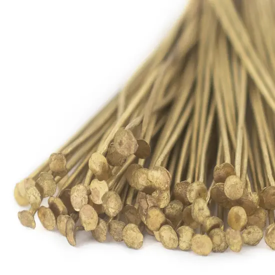 The Bead Chest Brass 21 Gauge 2 Inch Head Pins (Approx 100 pieces) {1}