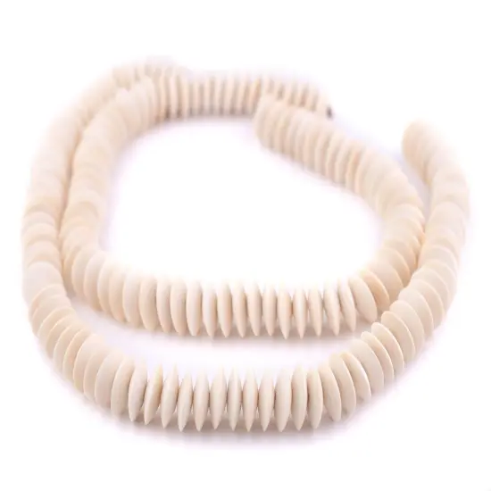 The Bead Chest White Saucer Natural Wood Beads (15mm): Organic Eco-Friendly Wooden Bead Strand for DIY Jewelry, Crafts, Necklace and Bracelet Making {3}