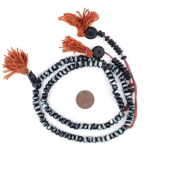 The Bead Chest Black Rustic Bone Mala Beads (6mm) {2}