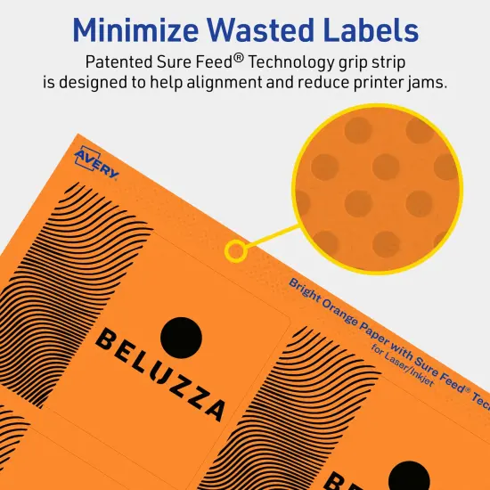 Avery Bright Orange Paper Labels, 3" x 3.75" Rectangle {4}