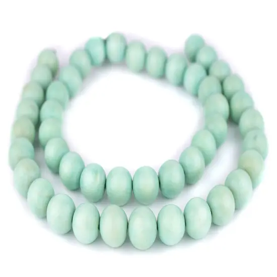 The Bead Chest Natural 18mm Wooden Beads in Green - Turquoise for Jewelry Making &ndash; Round Loose Wood Spacer Beads I Approximately 24 Beads {3}