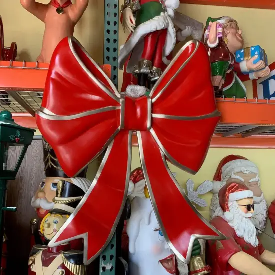 Hanging Red Ribbon Over Sized Statue {3}