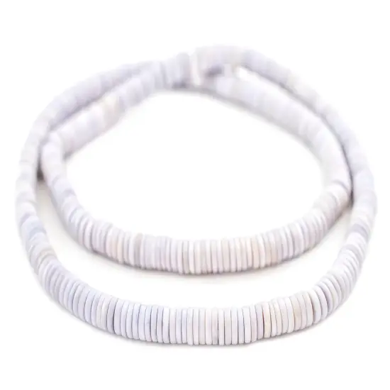 The Bead Chest Pastel Purple Bone Button Beads 6mm Nepal Disk Large Hole 24 Inch Strand {3}