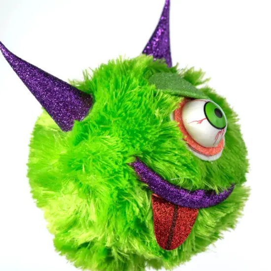 7" Furry Monster Ornament: Green {2}