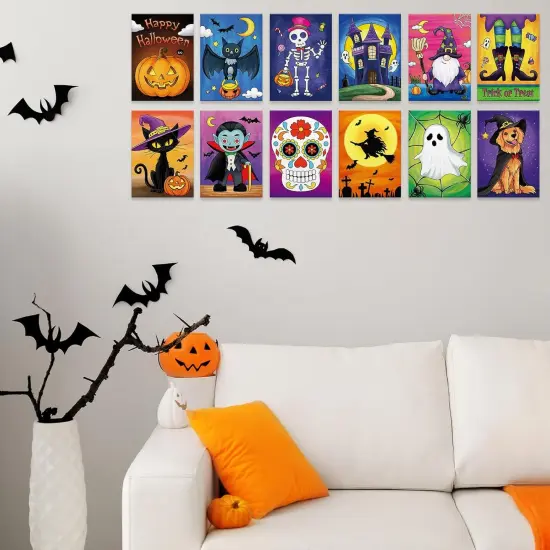 12 Packs Pre Drawn Canvas to Paint(Halloween) {2}