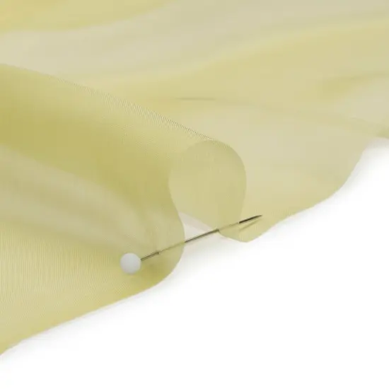 1 Yard Key Lime and White Iridescent Chiffon-Like Silk Voile 54" Wide Sheer, Lightweight 100% Silk {2}