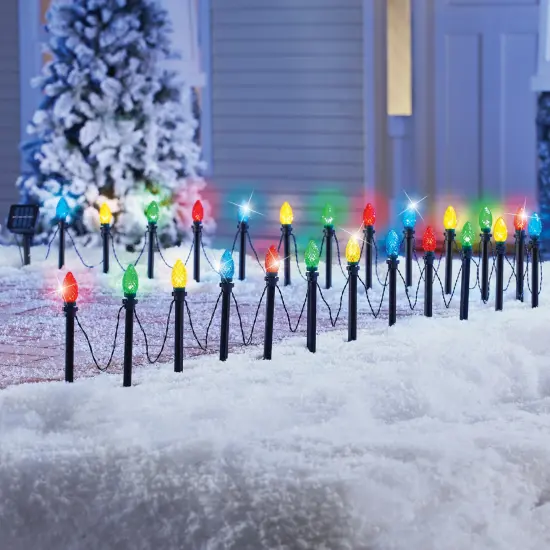 Collections Etc Solar Multicolor Landscape Pathway Lights - Set of 25 {1}
