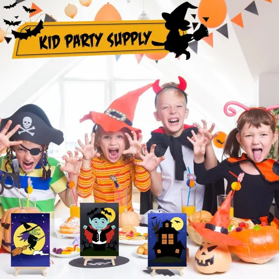 48 Pcs Halloween Kids Paint Party Favors Sets(Pumpkin) {2}