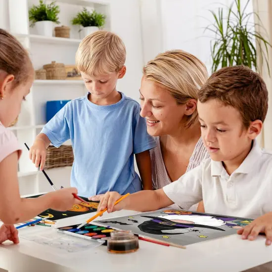 Anseal 12 Packs Halloween Pre Drawn Canvas to Pain(halloween) {2}