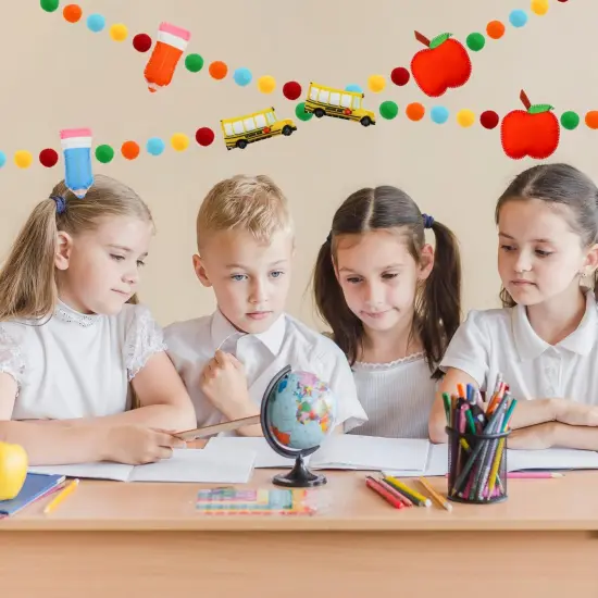 Back to School Felt Pom Banner {5}