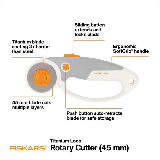 Fiskars Titanium Softgrip Loop Rotary Cutter 45mm {4}