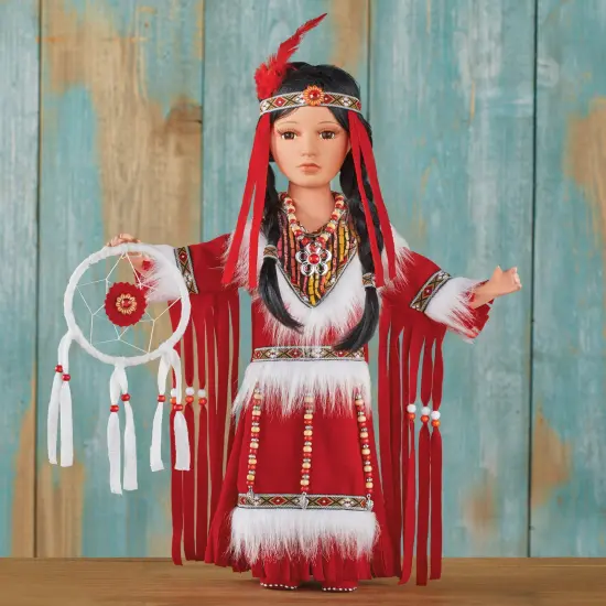 Collections Etc Ajei Native American Collectible Porcelain Doll, 16"H {1}