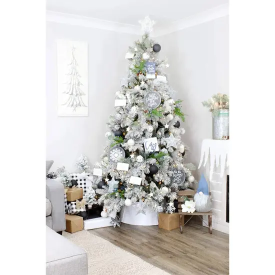 Frosted Pine Cone Picks 6ct Evergreen Christmas Floral Stems {5}