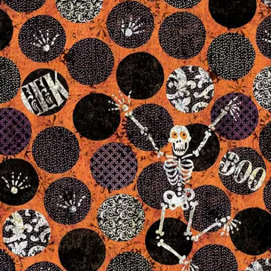 Springs Creative Seasonal Halloween Skeleton Dot Cotton Fabric by the Yard {1}