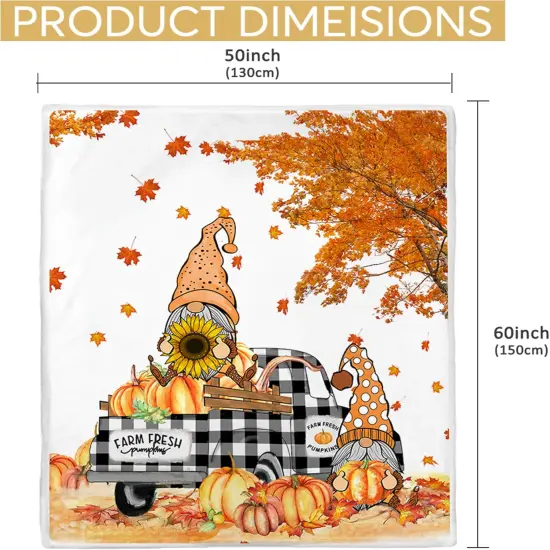Gnome Fall Throw Blanket 50"x60" {2}